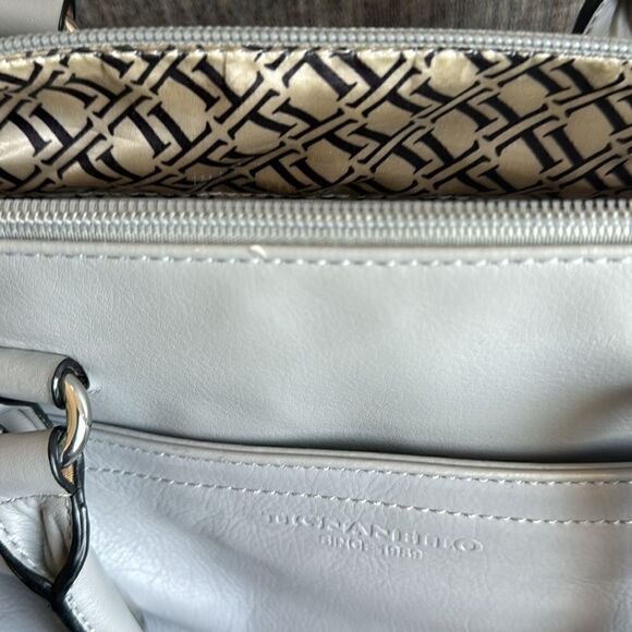 TIGNANELLO Versatile Gray Soft Leather Shoulder Crossbody Handbag Purse Tote Zip - Picture 14 of 16